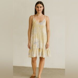Rachel Zoe Yellow White Lace Boho Dress – Size Small